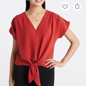 Beacon Apparel V-Neck Tie-Front Top